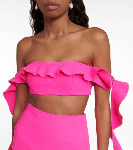 Strapless wool-blend ruffle top - David Koma - Modalova