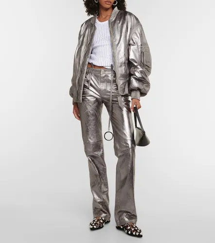 Leather bomber jacket - The Attico - Modalova