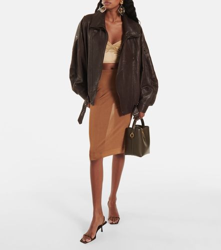 Giacca bomber in pelle oversize - Saint Laurent - Modalova