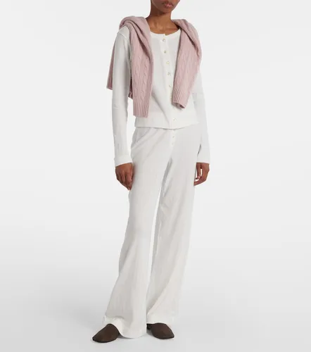 Pointelle cotton wide-leg pants - Leset - Modalova