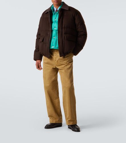 Daunenjacke aus Kamelhaar mit Leder - Auralee - Modalova