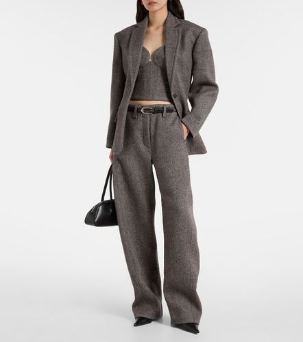 Low-rise herringbone wool-blend barrel-leg pants - Magda Butrym - Modalova