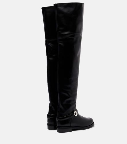 Logo leather over-the-knee boots - Coperni - Modalova