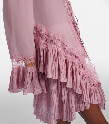Camicia in georgette con pizzo - Blumarine - Modalova