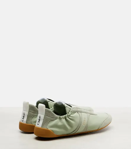 Kick leather-trimmed sneakers - Chloe - Modalova