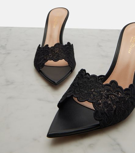 Pantoletten Yvonne aus Leder mit Spitze - Gianvito Rossi - Modalova