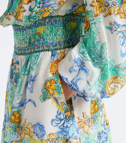 Printed embellished off-shoulder silk minidress - Camilla - Modalova