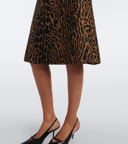 Leopard-print virgin wool midi skirt - Carolina Herrera - Modalova