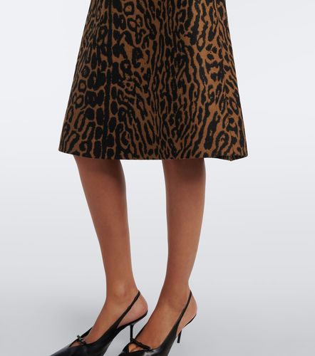 Leopard-print virgin wool midi skirt - Carolina Herrera - Modalova