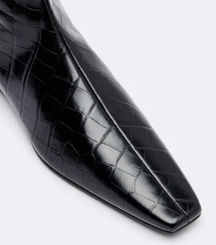 Croc-effect leather ankle boots - Toteme - Modalova