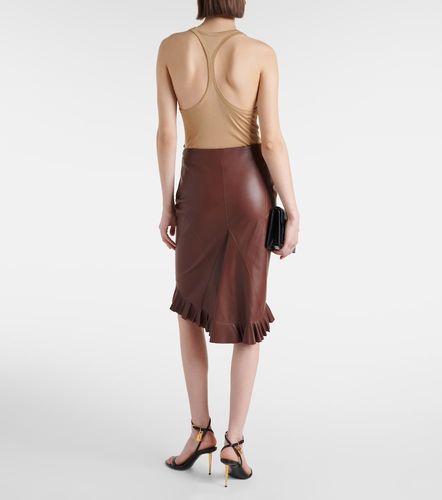 Tom Ford Ruffled leather midi skirt - Tom Ford - Modalova