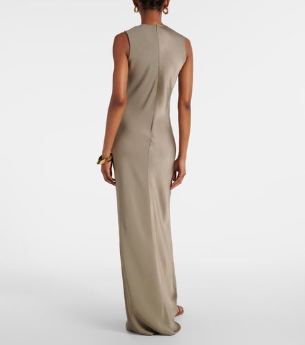 Vestido largo de satén con paneles - Ami Paris - Modalova