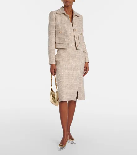 Checked sequined tweed midi skirt - Elie Saab - Modalova