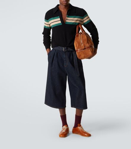 Belted denim Bermuda shorts - Dries Van Noten - Modalova