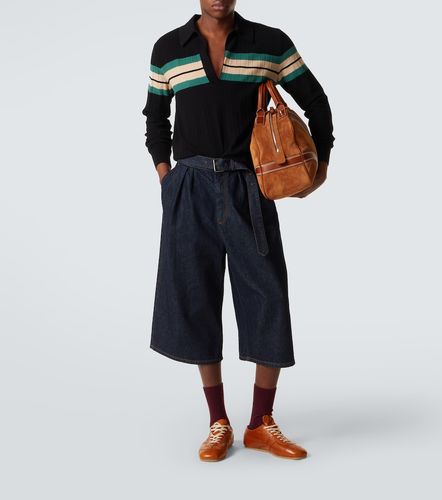 Belted denim Bermuda shorts - Dries Van Noten - Modalova
