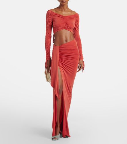 Balmain Ruched jersey crop top - Balmain - Modalova