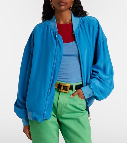 Chaqueta oversized de popelín de seda - Versace - Modalova