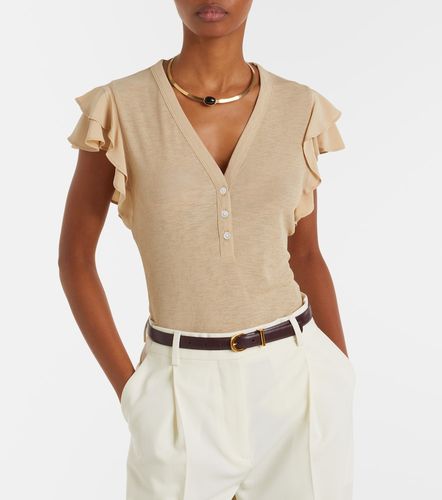 Aphrodite ribbed-knit ruffled top - Veronica Beard - Modalova