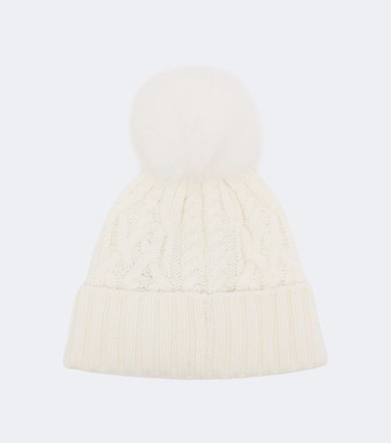 Berretto in lana e cashmere a trecce con logo - Moncler - Modalova