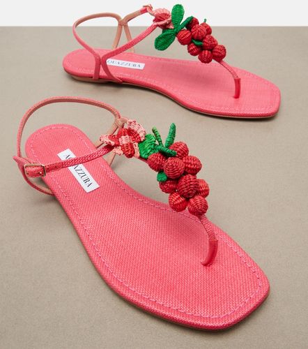 Berry raffia-effect thong sandals - Aquazzura - Modalova