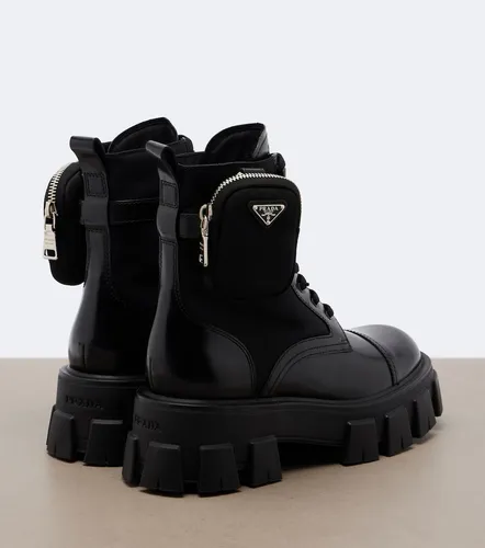 Prada Monolith leather ankle boots - Prada - Modalova