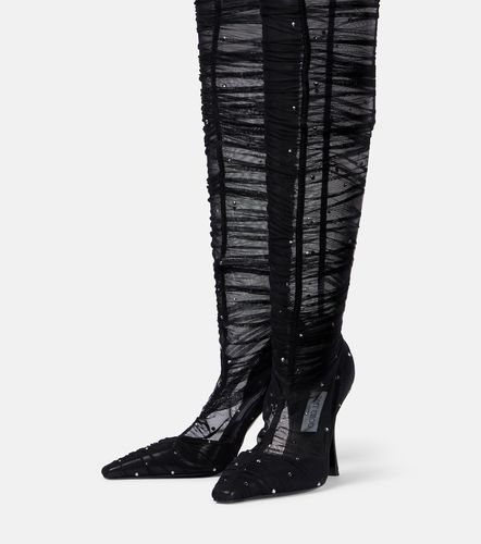 Lotta 100 embellished tulle over-the-knee boots - Jimmy Choo - Modalova