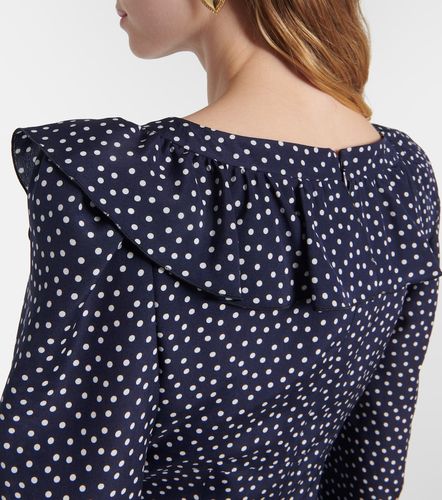Polka-dot printed silk maxi dress - Alessandra Rich - Modalova