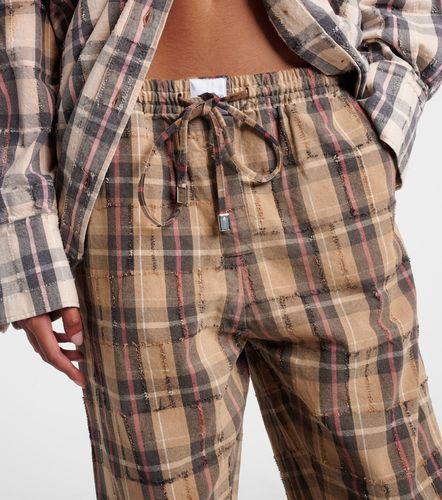 Checked cotton flannel cargo pants - The Attico - Modalova