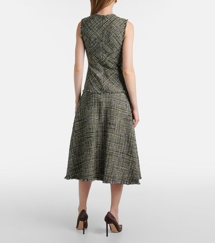 Vestido midi de tweed drapeado - Erdem - Modalova