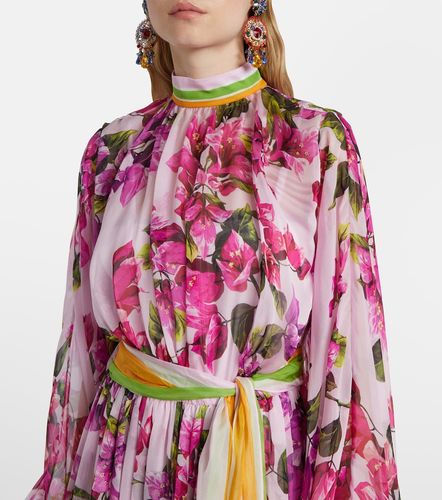 Caftán de seda floral con cinturón - Dolce&Gabbana - Modalova