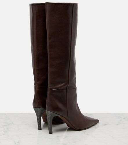 Monili leather knee-high boots - Brunello Cucinelli - Modalova