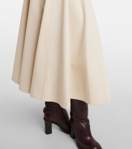 Falda midi de gabardina de algodón - Burberry - Modalova