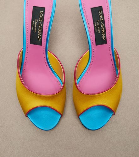 Keira leather-trimmed satin mules - Dolce&Gabbana - Modalova