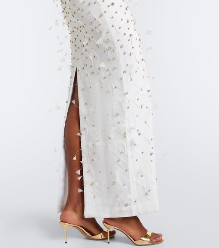 Seraphina embellished feather-trimmed gown - La Fuori - Modalova