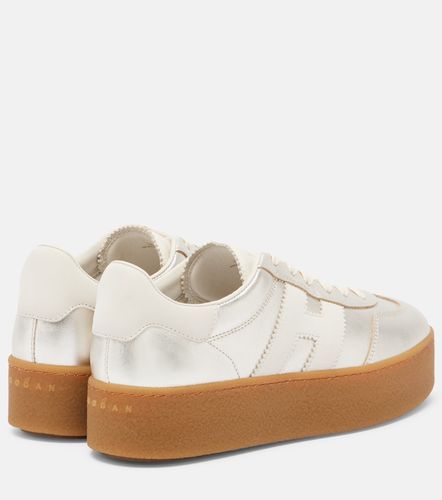 H698 metallic leather platform sneakers - Hogan - Modalova