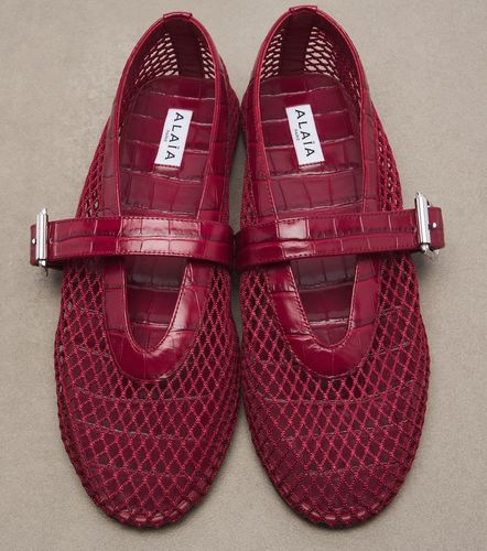 Alaïa Mary-Jane-Ballerinas aus Netzstoff mit Leder - Alaia - Modalova