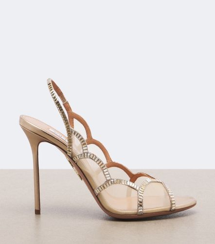 Nightfall embellished mesh slingback sandals - Aquazzura - Modalova