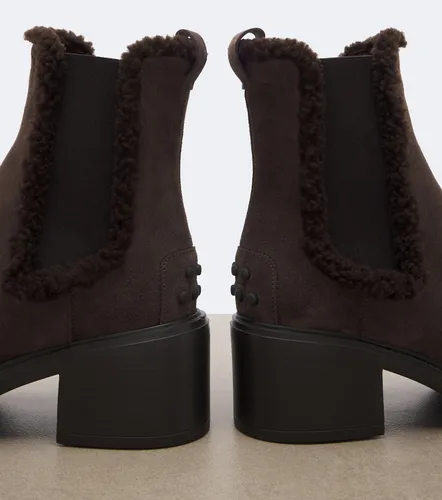 Shearling-lined suede ankle boots - Tod's - Modalova