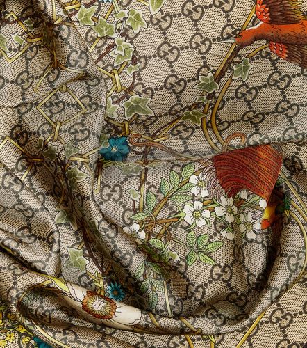 Bufanda de sarga de seda estampada - Gucci - Modalova