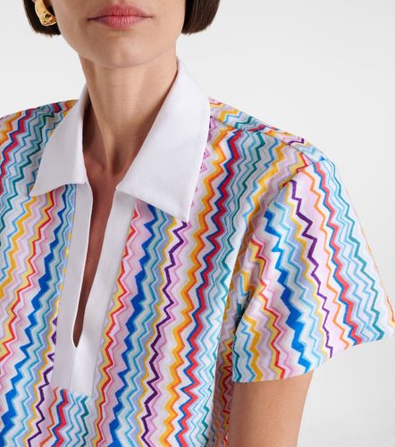 Zigzag printed terry jersey crop top - Missoni - Modalova