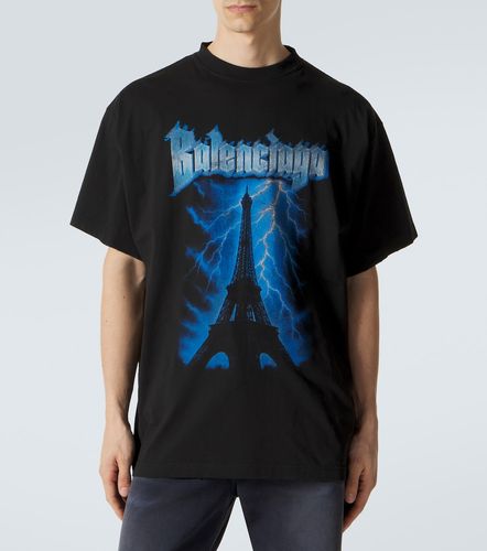 Camiseta de jersey de algodón estampada - Balenciaga - Modalova