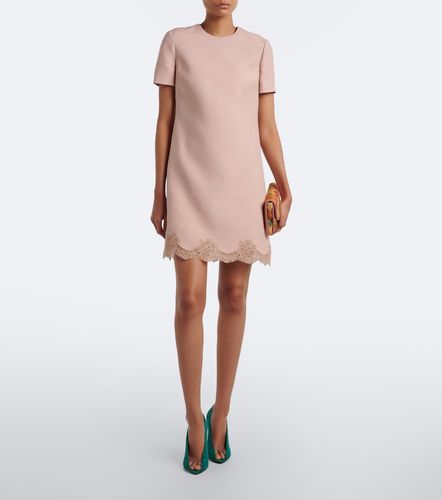Abito corto in lana e seta con pizzo - Valentino - Modalova