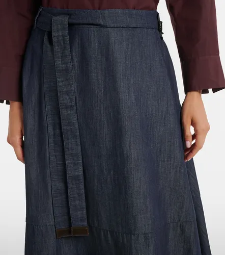 S Max Mara Belted denim midi skirt - 'S Max Mara - Modalova