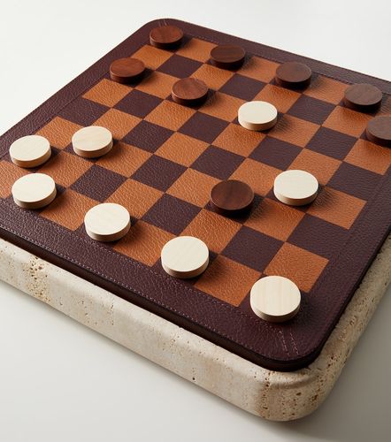 Set de ajedrez Rodi de piel, mármol y madera - Giobagnara - Modalova
