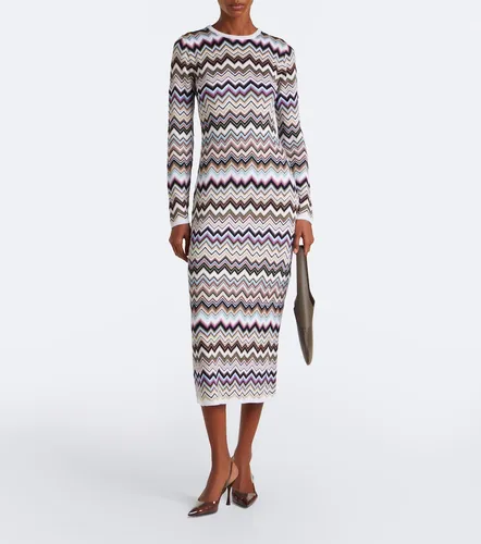 Zigzag knitted wool-blend midi dress - Missoni - Modalova