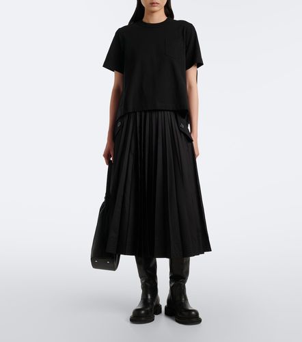 Camiseta de jersey de algodón con denim - Sacai - Modalova