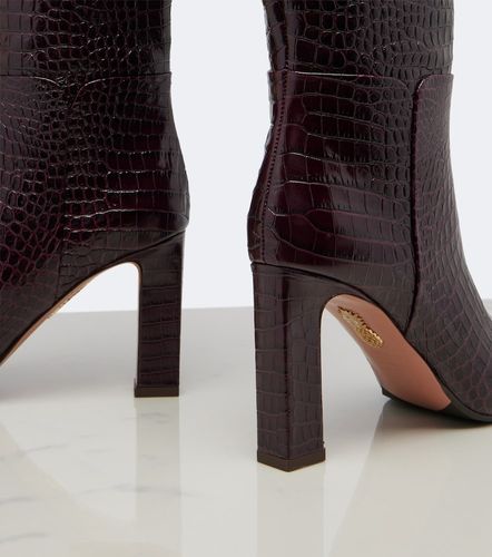 Sellier croc-effect leather knee-high boots - Aquazzura - Modalova