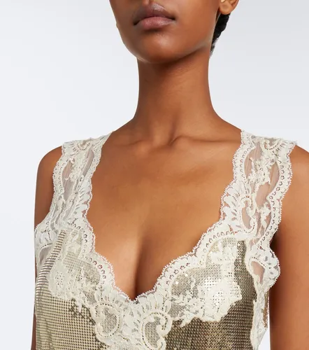 Lace-trimmed chainmail midi dress - Rabanne - Modalova