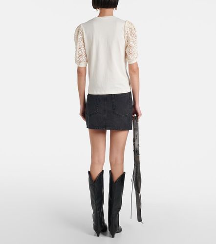 Top Frankie in jersey di cotone con pizzo - Frame - Modalova