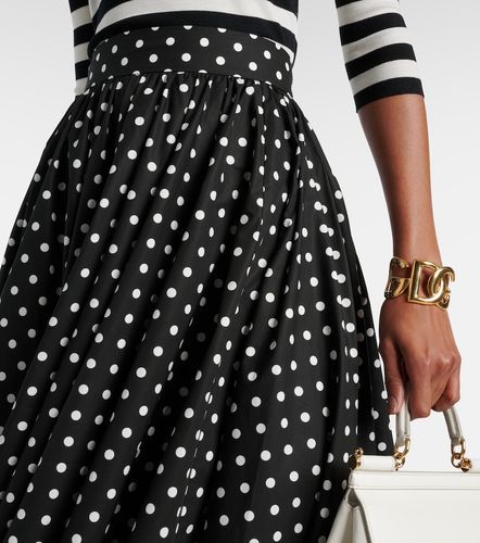 Falda midi de popelín de algodón con lunares - Dolce&Gabbana - Modalova